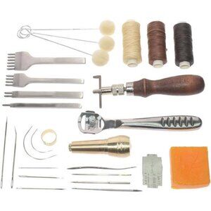 Leather Craft Basic Stitching Sewing Hand Tool Set Saddle Groover